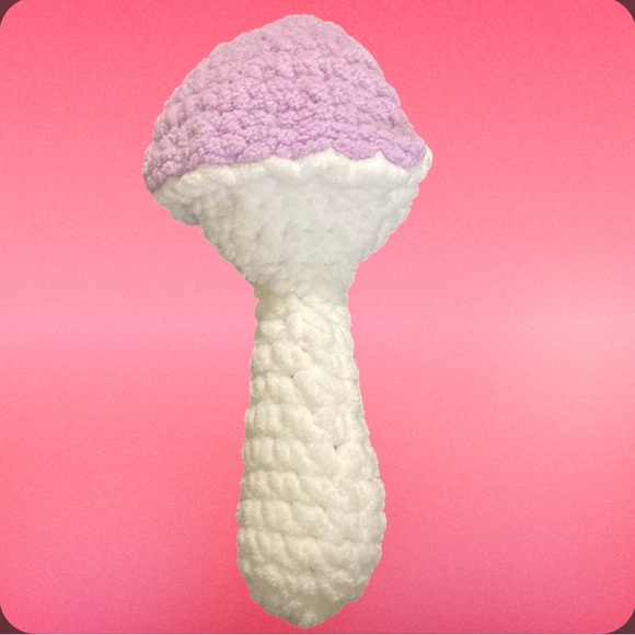 Mushroom crochet plush lavender toy (fidget) - Picture 3 of 3